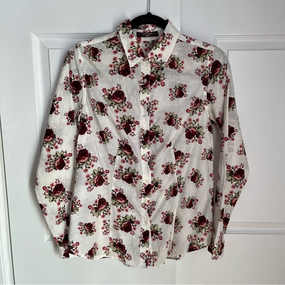 SWISS DOT FLORAL BUTTON DOWN BY DENVER HAYES - Picture 7 of 9